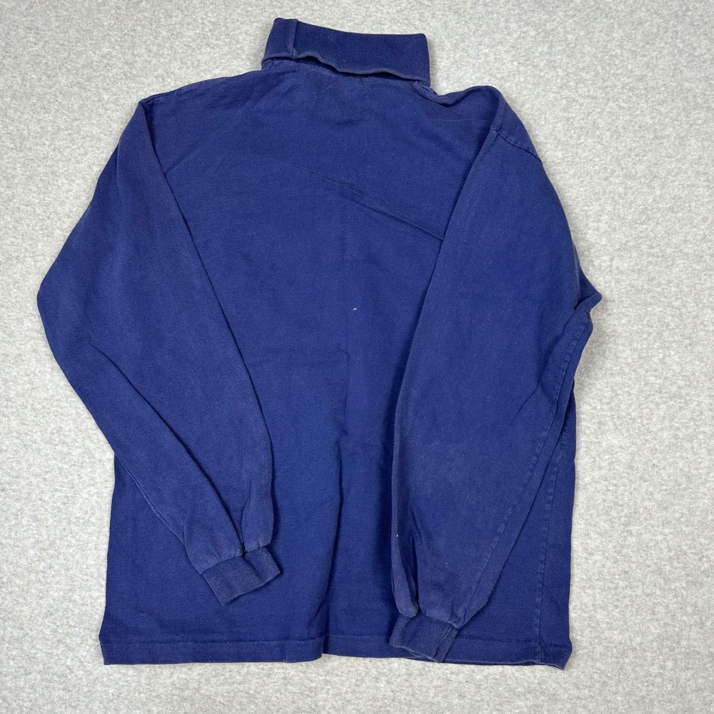 Vintage Izod Lacoste Mens Navy Blue Turtleneck Sweater Cotton Made in USA Large - Picture 5 of 9
